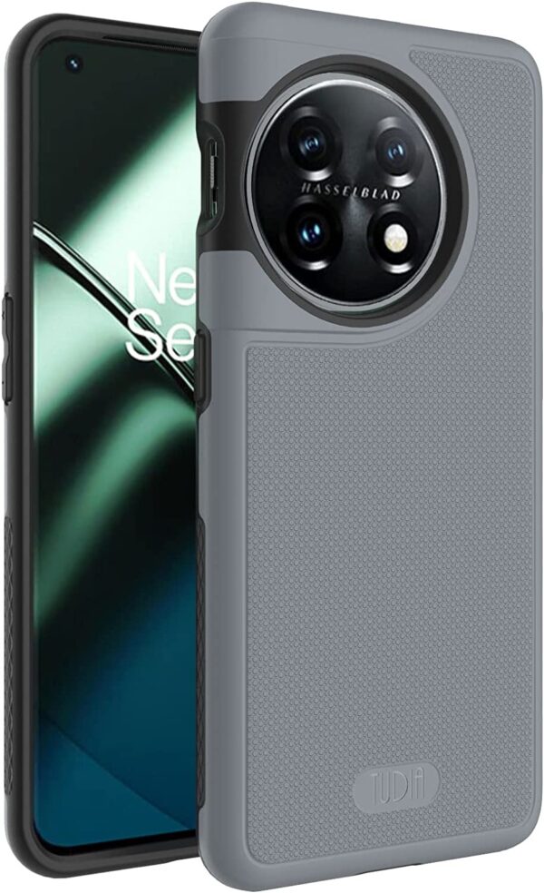 Tudia OnePlus 11 Hoesje MergeGrip DualShield Grijs