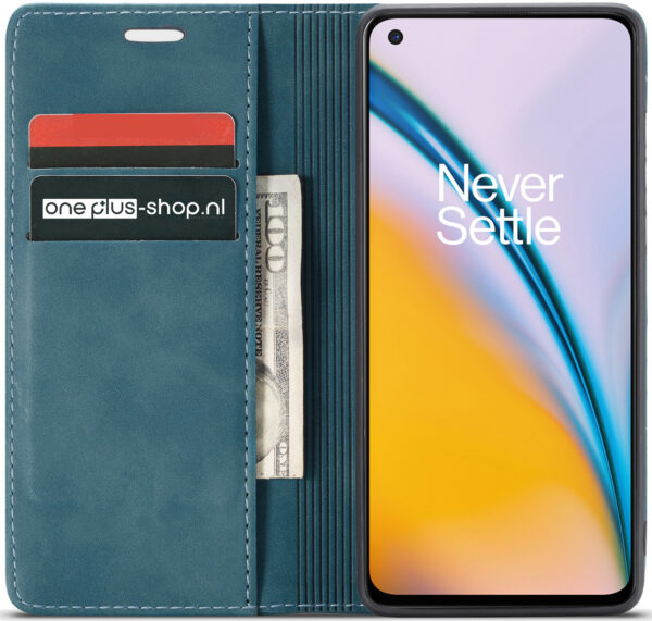 ProGuard OnePlus Nord 2 Wallet Hoesje Vintage Leder Blauw
