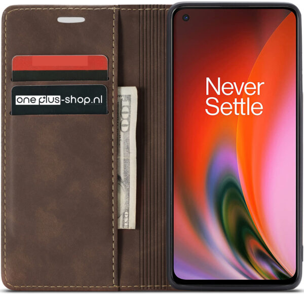 ProGuard OnePlus Nord 2 Wallet Hoesje Vintage Leder Bruin