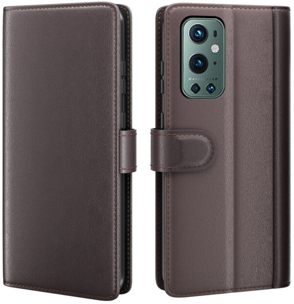 ProGuard OnePlus 9 Pro Wallet Hoesje Echt Leder Bruin
