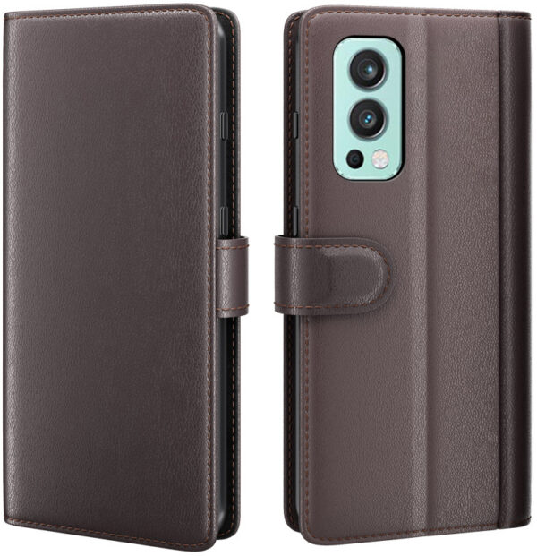 ProGuard OnePlus Nord 2 Wallet Hoesje Echt Leder Bruin