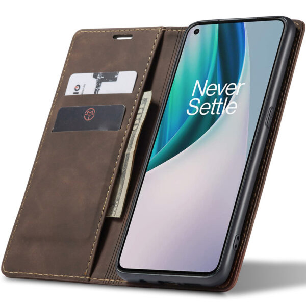 ProGuard OnePlus Nord N10 5G Wallet Hoesje Vintage Leder Bruin