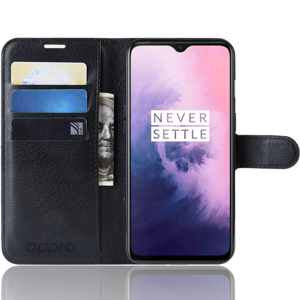 ProGuard OnePlus 7 Hoesje Wallet Flip Case Zwart