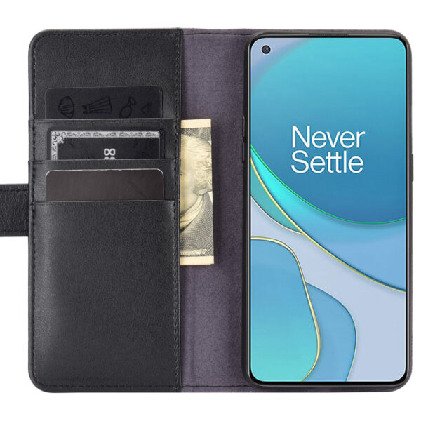 ProGuard OnePlus 8T Wallet Hoesje Echt Leder Zwart