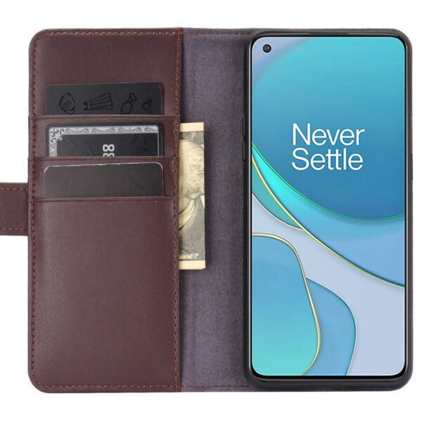 ProGuard OnePlus 8T Wallet Hoesje Echt Leder Bruin
