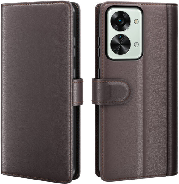 ProGuard OnePlus Nord 2T Wallet Hoesje Echt Leder Bruin