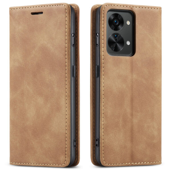 ProGuard OnePlus Nord 2T Wallet Hoesje Vintage Leder Beige