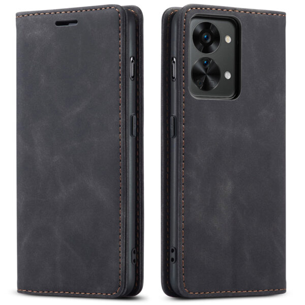 ProGuard OnePlus Nord 2T Wallet Hoesje Vintage Leder Zwart