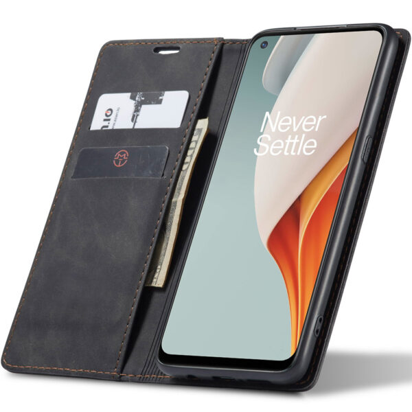 ProGuard OnePlus Nord N100 Wallet Hoesje Vintage Leder Zwart