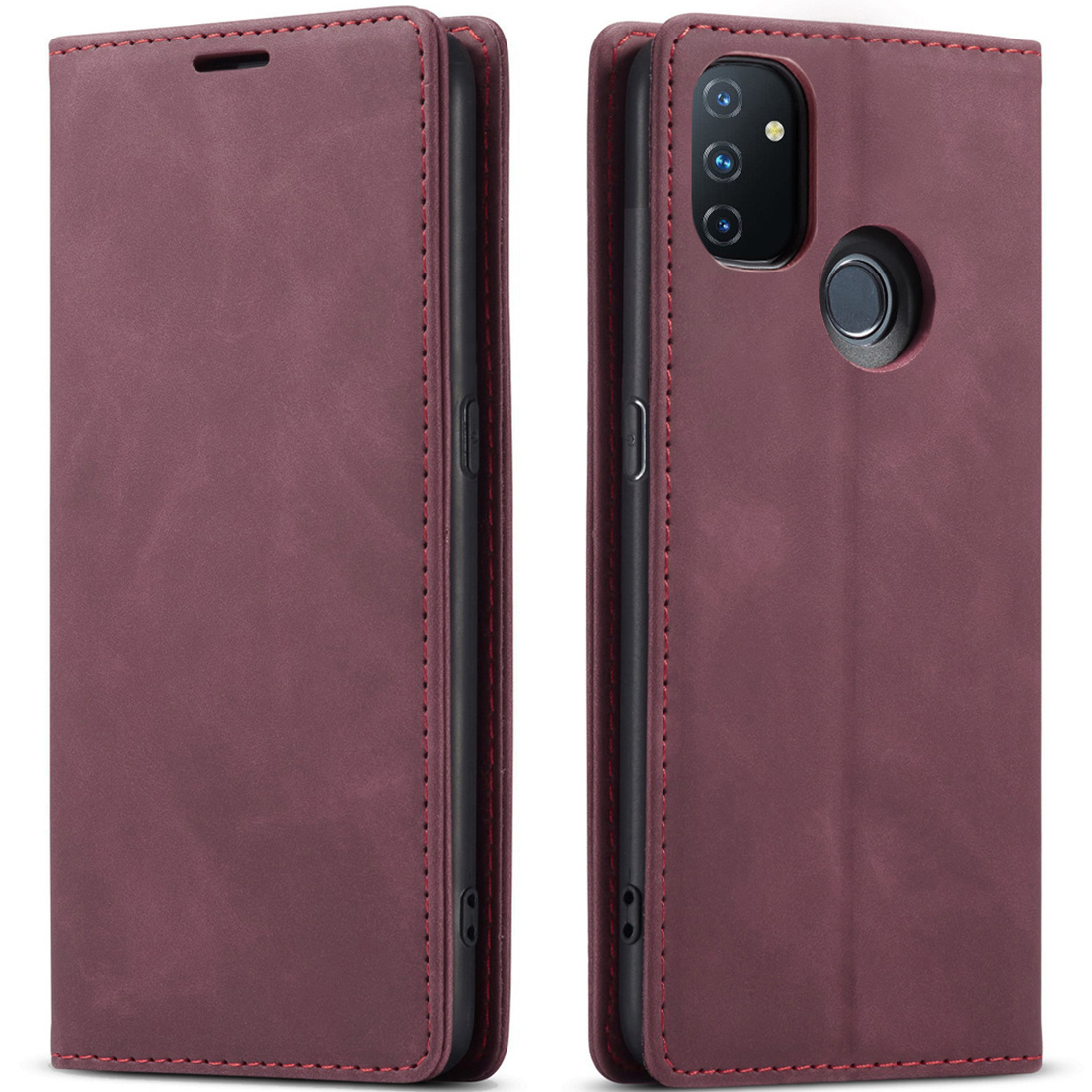 ProGuard OnePlus Nord N100 Wallet Hoesje Vintage Leder Rood - Afbeelding 4