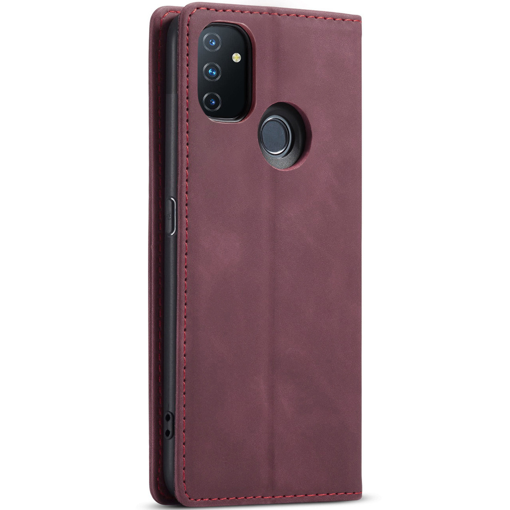 ProGuard OnePlus Nord N100 Wallet Hoesje Vintage Leder Rood - Afbeelding 8