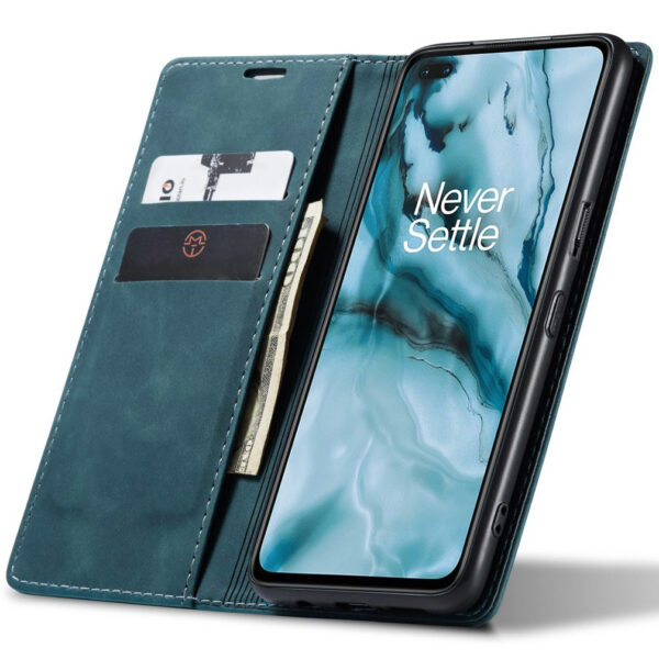 ProGuard OnePlus Nord Wallet Hoesje Vintage Leder Blauw