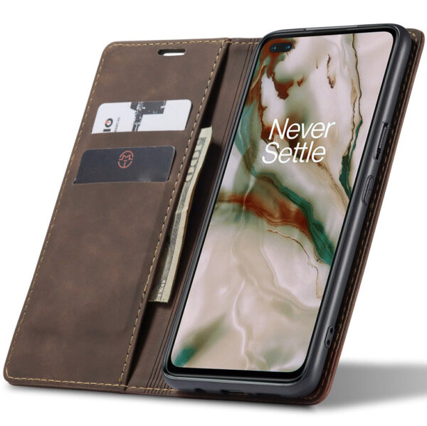 ProGuard OnePlus Nord Wallet Hoesje Vintage Leder Bruin