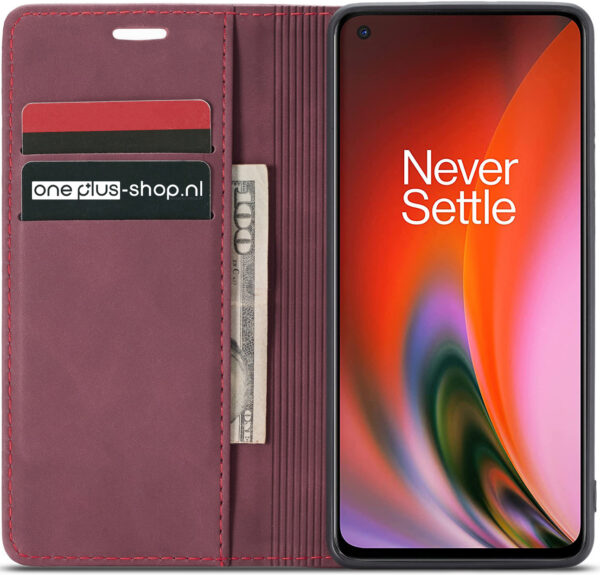 ProGuard OnePlus Nord 2 Wallet Hoesje Vintage Leder Paars