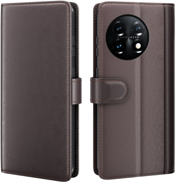 ProGuard OnePlus 11 Wallet Hoesje Echt Leder Bruin