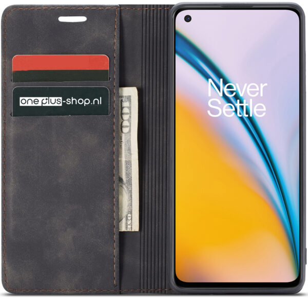 ProGuard OnePlus Nord 2 Wallet Hoesje Vintage Leder Zwart