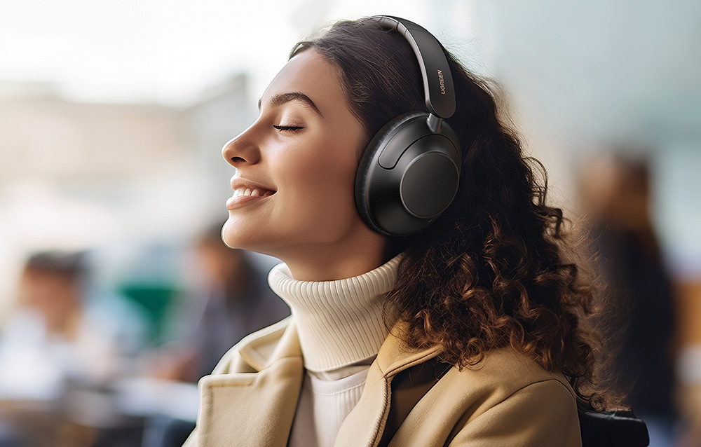 UGREEN HP202 HiTune Max5 Hybrid ANC Draadloze Koptelefoon Bluetooth 5.0 Zwart - Afbeelding 3