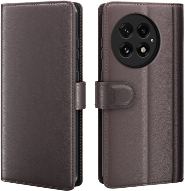ProGuard OnePlus 13 Wallet Hoesje Echt Leder Bruin
