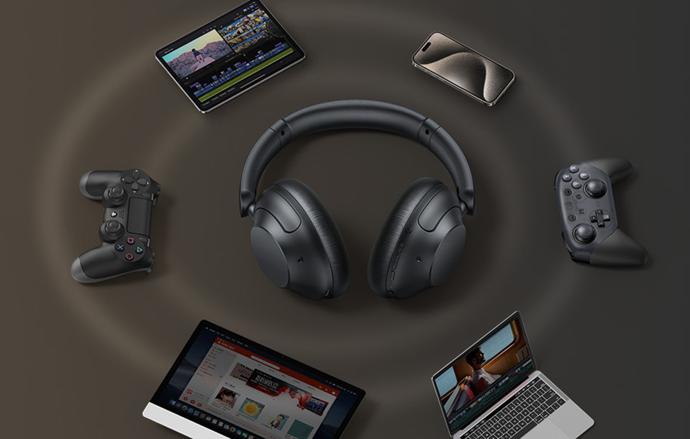 UGREEN HP202 HiTune Max5 Hybrid ANC Draadloze Koptelefoon Bluetooth 5.0 Zwart - Afbeelding 5