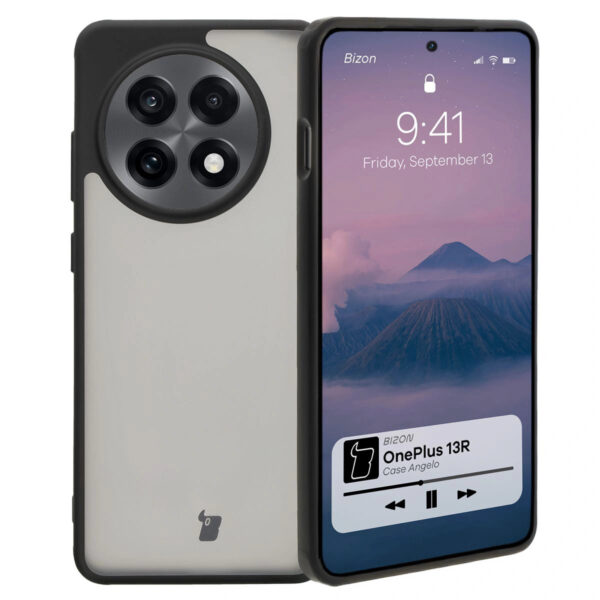 Bizon OnePlus 13R Hoesje Angelo Semi Transparant met Zwarte Bumper