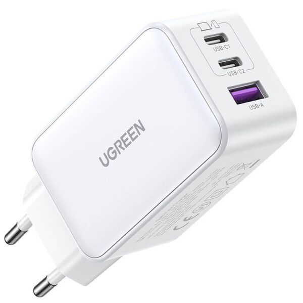 UGREEN GaN Oplader 2x USB-C - USB-A 65w Wit OnePlus
